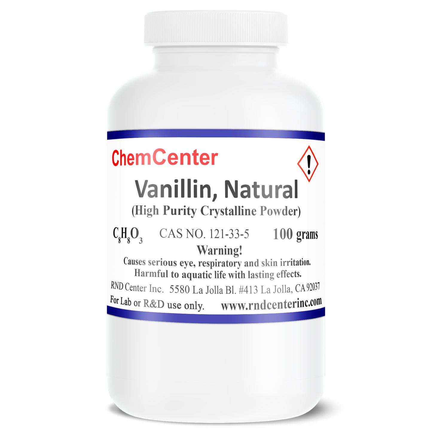 Vanillin, Natural, 99% min. , 100 grams