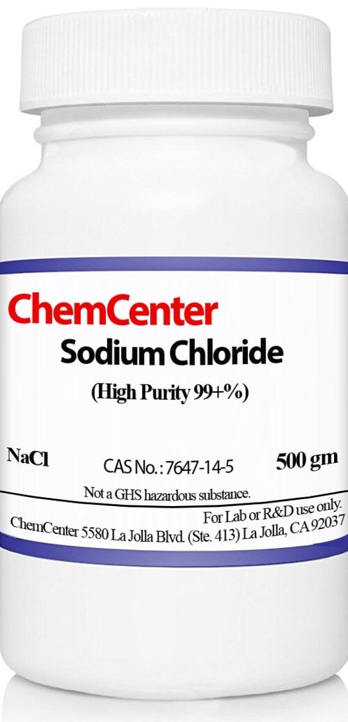 Sodium Chloride, Reagent Crystals, 1 kg (2 X 500 gm)