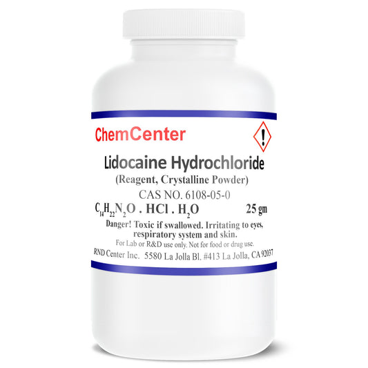 Lidocaine Hydrochloride, Reagent 99% min., 25 grams