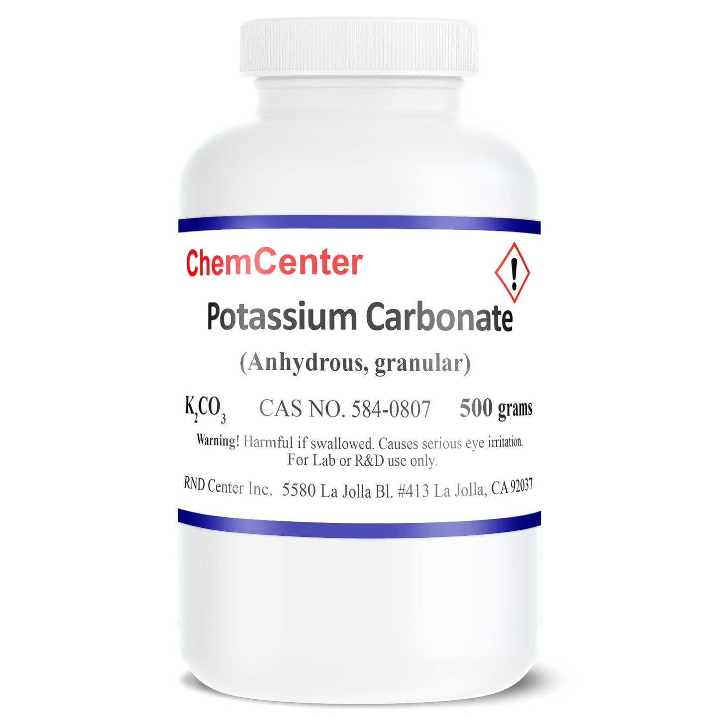 Potassium Carbonate, Reagent, 500 grams