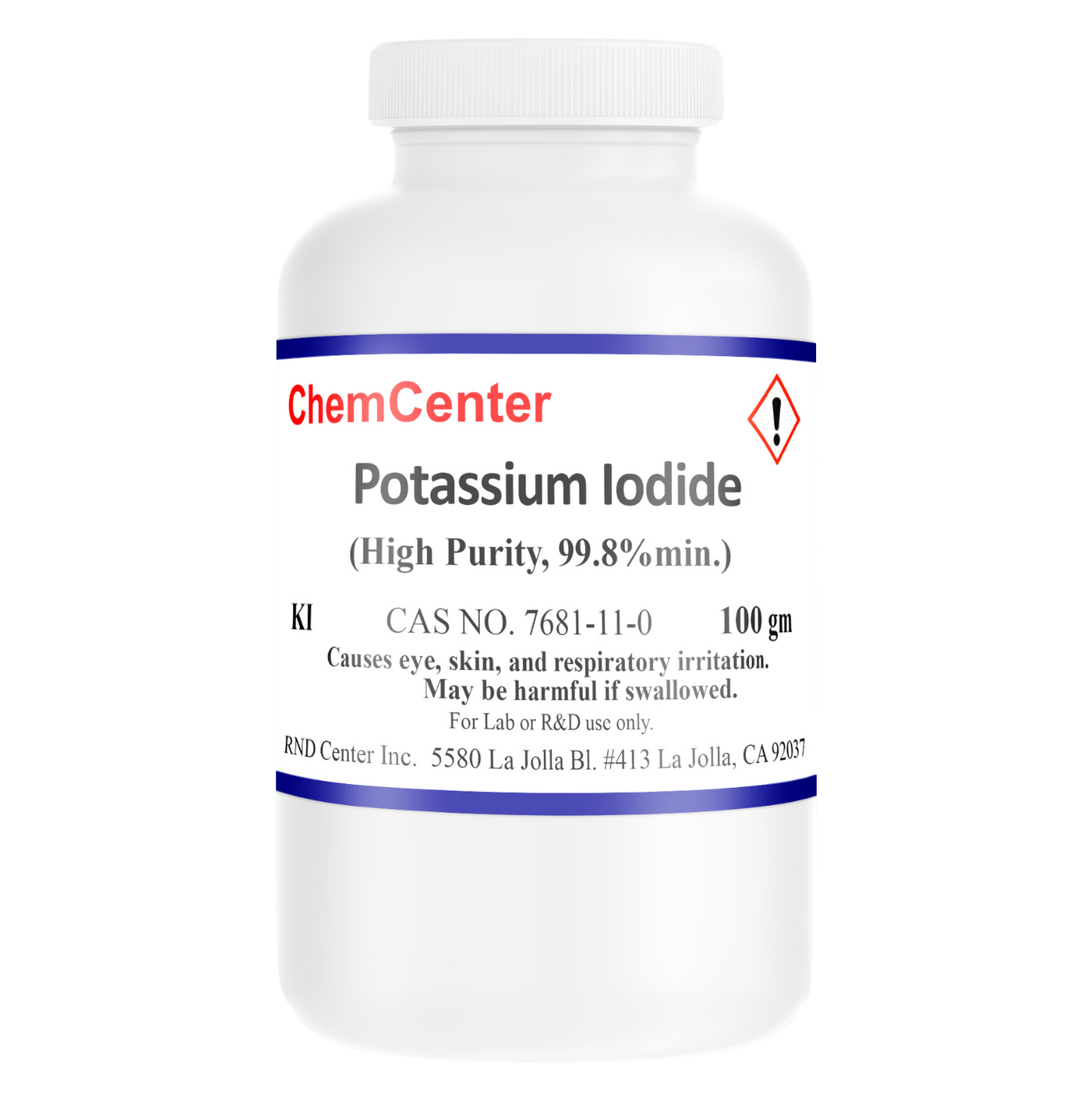 Potassium Iodide, High Purity Crystals, 100 grams